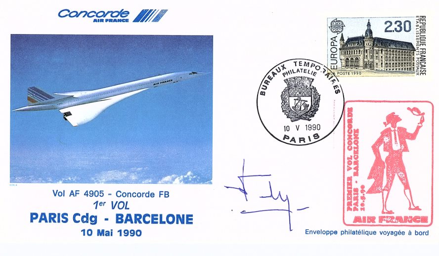 Pli transporté par Concorde Belfast Paris 